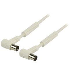 Cavo Coassiale ad Angolo Coassiale Maschio - Femmina Coax (IEC) 25m Bianco