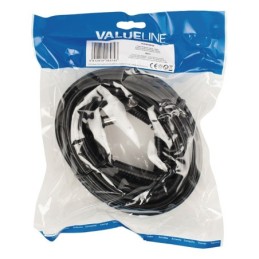 Cavo Coassiale ad Angolo Coassiale Maschio - Femmina Coax (IEC) 10m Nero