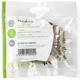 Connettore F - Maschio - Per Cavi Coassiali da 7,4 mm - 25 pezzi - Metallo