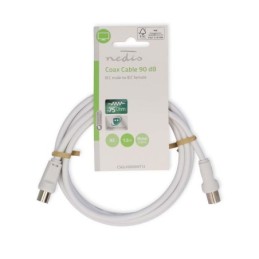 Cavo coassiale 90dB IEC (coassiale) maschio-IEC (coassiale) femmina 1,5m Bianco