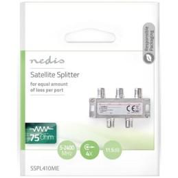 Splitter Satellitare 5-2400 MHz 11.5 dB IN:1/ OUT: 4  75 Ohm