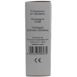Amplificatore per antenna TV 1 ingresso 2 uscite
