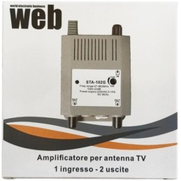 Amplificatore per antenna TV 1 ingresso 2 uscite