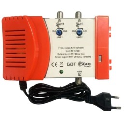 Kit antenna TV DVB-T2 con 2 antenne UHF e centralina