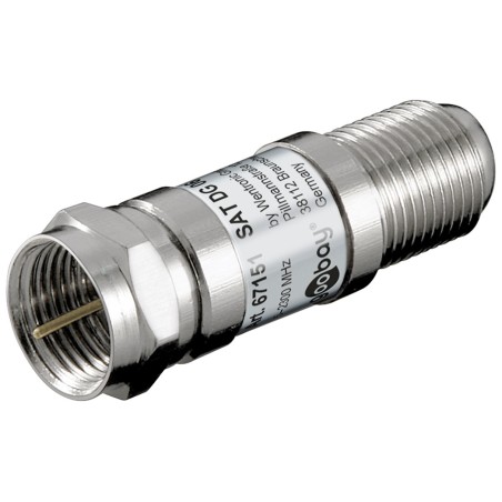Attenuatore SAT 6 dB spina F presa F 75 Ohm