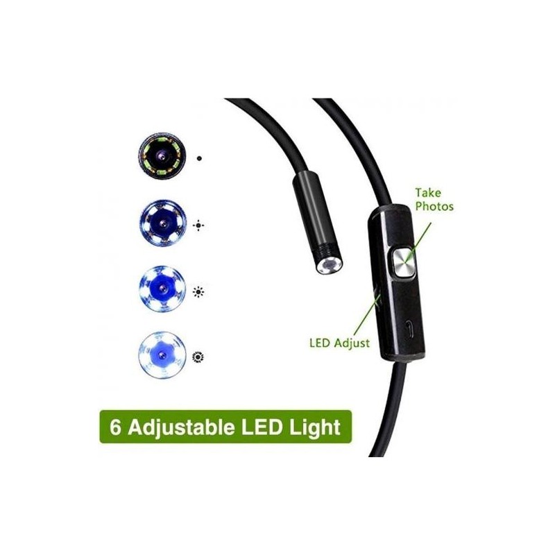 Telecamera endoscopica USB/micro-USB/USB type C con luce LED 5 metri
