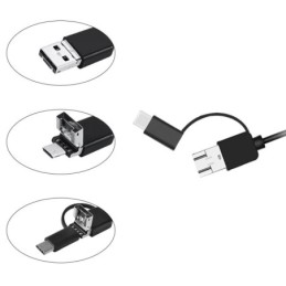 Telecamera endoscopica USB/micro-USB/USB type C con luce LED 5 metri