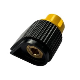 Manopola gialla con indice 22x36mm foro 6mm