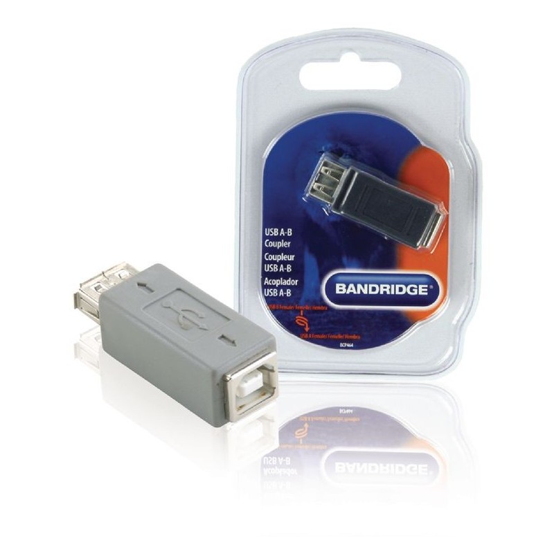 Adattatore USB 2.0 USB A Femmina - B Femmina Grigio