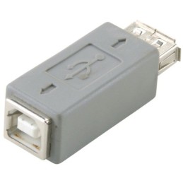Adattatore USB 2.0 USB A Femmina - B Femmina Grigio