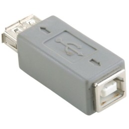 Adattatore USB 2.0 USB A Femmina - B Femmina Grigio