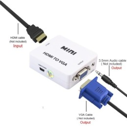 Convertitore video Full HD1080P da HDMI a VGA+Audio