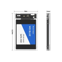 Box per disco esterno 2.5" USB 3.0 in plastica trasparente