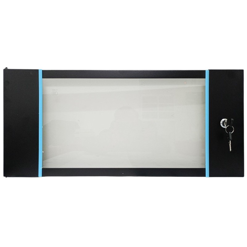 Porta in vetro temperato da 3 mm con serratura per armadio rack da 6U