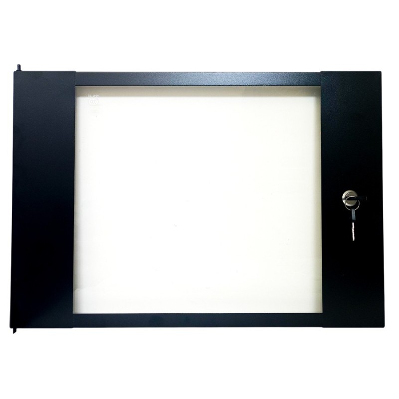 Porta in vetro temperato con serratura per armadio rack da 9U
