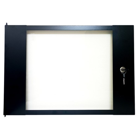Porta in vetro temperato con serratura per armadio rack da 9U