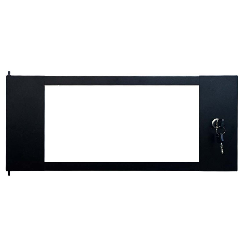 Porta in vetro temperato da 3 mm con serratura per armadio rack da 6U