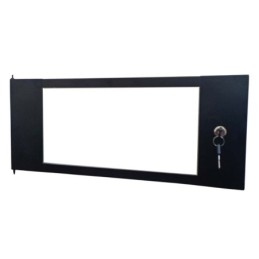 Porta in vetro temperato da 3 mm con serratura per armadio rack da 6U
