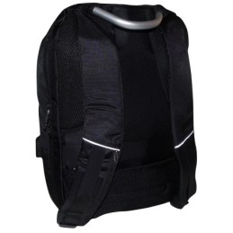 Zaino multifunzione antifurto imbottito con combinazione USB grigio-nero