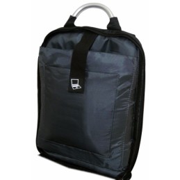Zaino multifunzione antifurto imbottito con combinazione USB grigio-nero