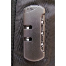 Zaino multifunzione antifurto imbottito con combinazione USB grigio-nero