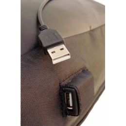 Zaino multifunzione antifurto imbottito con combinazione USB grigio-nero