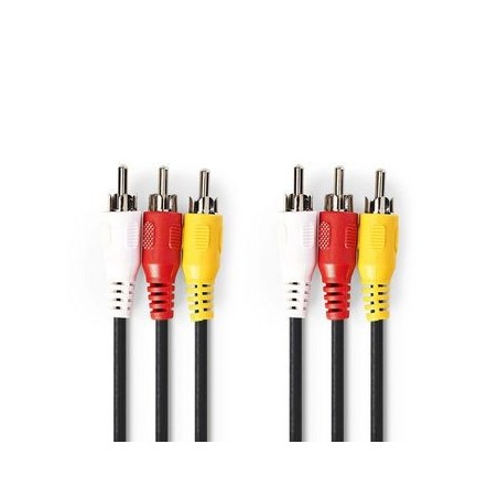Cavo Video Composito 3x RCA maschio - 3x RCA maschio 2.0 m Nero