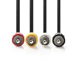 Cavo Video RCA 4x RCA maschio-maschio 2m nero