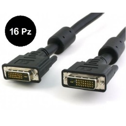 16 Pezzi - Cavo DVI digitale Dual Link (DVI-D) con ferrite 15 mt.