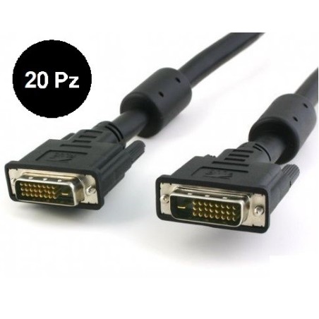 20 Pezzi - Cavo Monitor DVI digitale M/M dual link 10 mt (DVI-D)