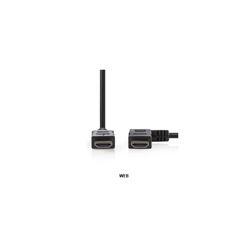 Cavo HDMI Alta Velocità con Ethernet Connettore HDMI - Connettore HDMI Con angolo a destra 2m Nero