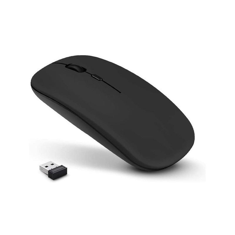Mouse wireless nero con batteria ricaricabile incorporata