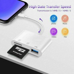 Adattatore USB Type C ad USB 2.0/SD/TF bianco