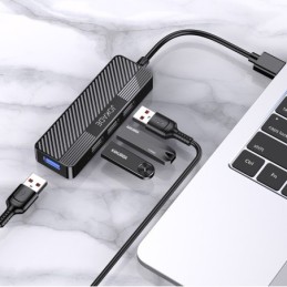 Adattatore hub USB 4 in 1 1xUSB 3.0 e 3xUSB 2.0 nero JC009-K