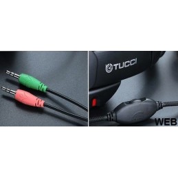 Cuffie gaming con microfono Tucci X5 - Nero e rosso