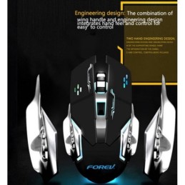 Mouse da gaming LED wireless con batteria ricaricabile incorporata nero FV-W502
