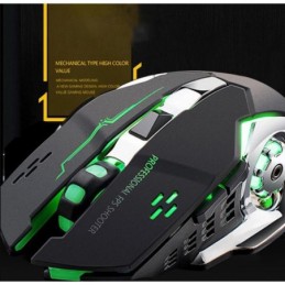Mouse da gaming LED wireless con batteria ricaricabile incorporata nero FV-W502