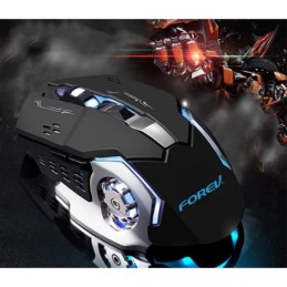 Mouse da gaming LED wireless con batteria ricaricabile incorporata nero FV-W502