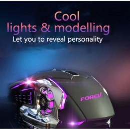 Mouse da gaming LED wireless con batteria ricaricabile incorporata nero FV-W502