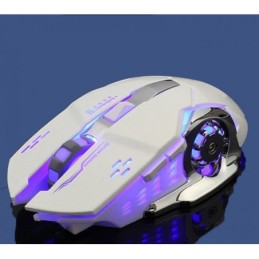 Mouse da gaming LED wireless con batteria ricaricabile incorporata bianco FV-W502