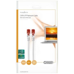 Cavo di rete Cat6 piatto Nedis RJ45 3m bianco U/UTP