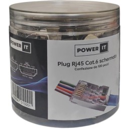 Plug RJ45 Cat.6 schermato - confezione da 100