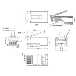 Plug RJ45 CAT 6 STP schermato