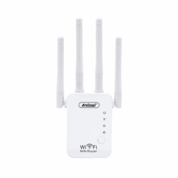 Ripetitore WiFi mini router 2.4GHz 4 antenne bianco