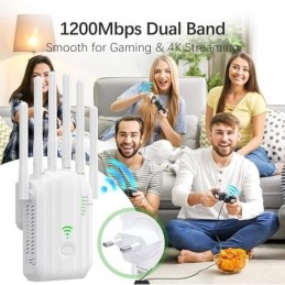 Ripetitore WiFi Dual Band 1200 Mbps con 6 antenne Q-A108