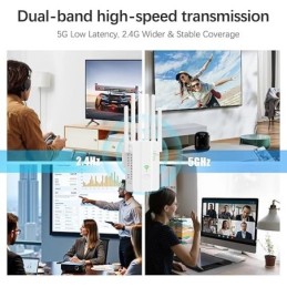 Ripetitore WiFi Dual Band 1200 Mbps con 6 antenne Q-A108