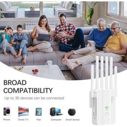 Ripetitore WiFi Dual Band 1200 Mbps con 6 antenne Q-A108