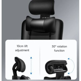 Sedia ergonomica da ufficio nera con poggiapiedi