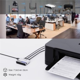 Server di Stampa Wireless USB 2.0 con LAN 10/100 Mbps e Bridge WiFi