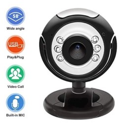 Webcam 2MP con microfono e LED USB 30FPS PC Plug&Play Smart Working Webinar